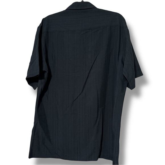 MODA CAMPIA men’s size medium black button up short sleeve casual shirt business - Picture 9 of 10